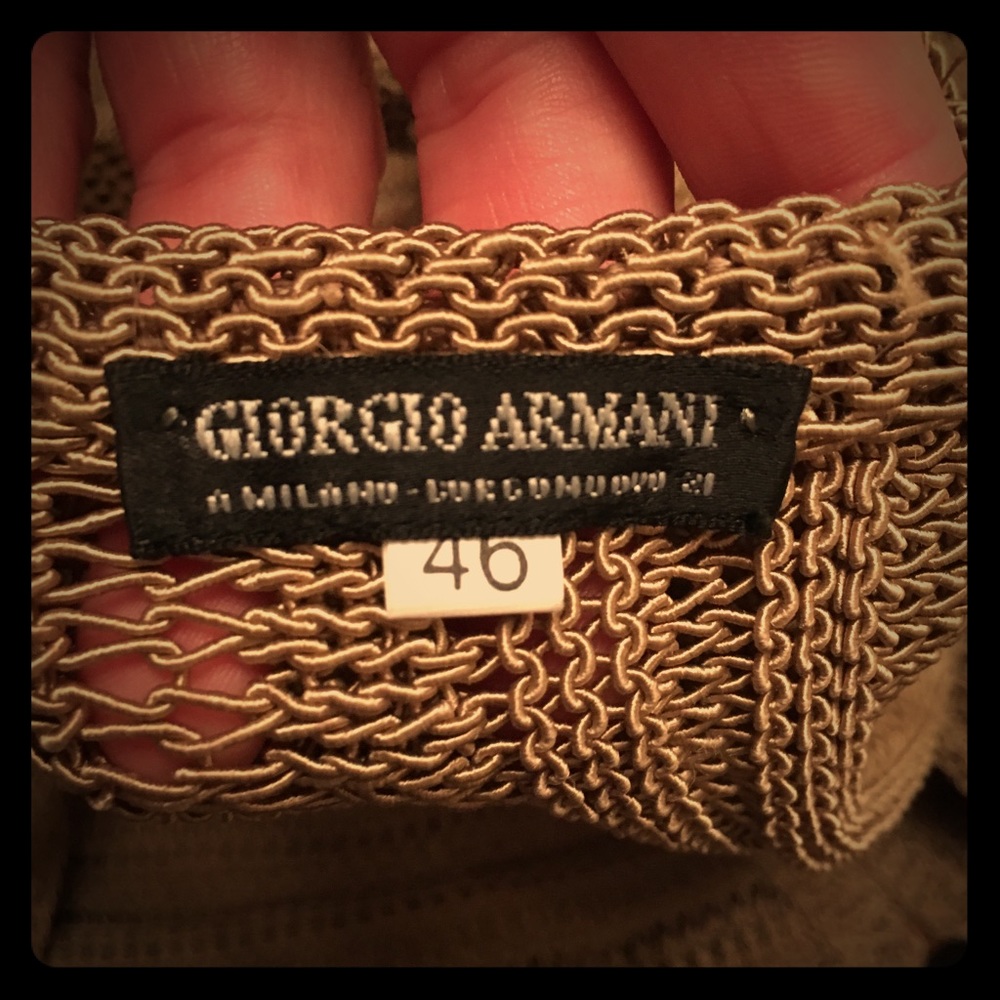 Giorgio Armani Gold Thread Knit Halter Tank Top